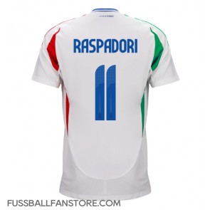 Italien Giacomo Raspadori #11 Replik Auswärtstrikot EM 2024 Kurzarm